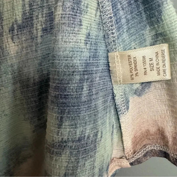 LIBERTY LOVE Tie Dye Swim Cover Tie Waist Wrap Blue Brown Green Cream Size M - Picture 5 of 6